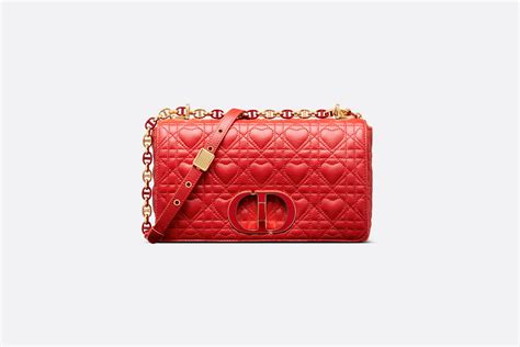 dior caro red|CHRISTIAN DIOR Calfskin Cannage Dioramour Caro Heart .